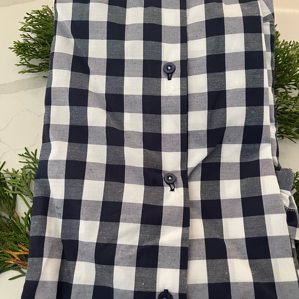 Classic Black and White Plaid Long Sleeve Shirt,L/16, 34/35 - Picture 4 of 7